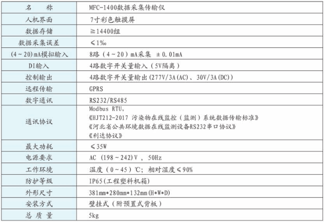 MFC-1400数据采集传输仪